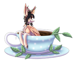 Size: 1880x1670 | Tagged: safe, artist:sadatrix, imported from derpibooru, oc, oc only, oc:nacht regen, pegasus, pony, cup, female, mare, micro, simple background, solo, teacup, transparent background