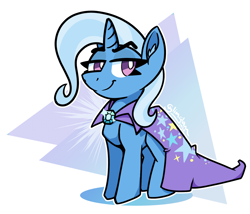 Size: 1750x1500 | Tagged: safe, artist:glimglam, imported from derpibooru, trixie, pony, unicorn, cape, clothes, female, mare, simple background, smug, solo, transparent background, trixie's cape