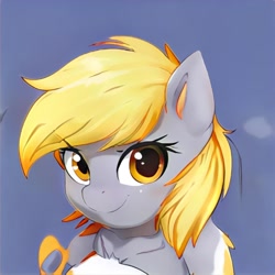 Size: 1024x1024 | Tagged: safe, artist:thisponydoesnotexist, imported from derpibooru, oc, oc only, pony, ai content, ai generated, generator:thisponydoesnotexist, looking at you, neural network, not derpy, simple background, solo