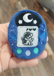 Size: 1465x2048 | Tagged: safe, artist:sew_adorkable, artist:trashkitten-plushies, imported from derpibooru, princess luna, alicorn, pony, buttons, crossover, irl, photo, plushie, solo, tamagotchi