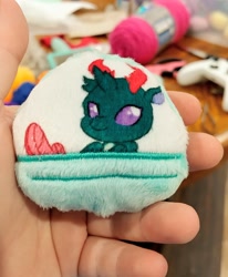 Size: 1836x2227 | Tagged: safe, artist:sew_adorkable, imported from derpibooru, pharynx, changedling, changeling, capsule, cute, gacha, irl, pharybetes, photo, plushie, prince pharynx