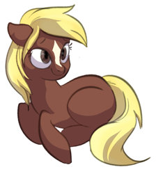 Size: 937x1046 | Tagged: artist needed, safe, imported from derpibooru, earth pony, pony, art pack:marenheit 451 post-pack, cute, female, lying down, lying on stomach, mare, simple background, smiling, solo, verity, white background