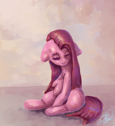 Size: 2000x2200 | Tagged: safe, artist:mannybcadavera, imported from derpibooru, pinkie pie, earth pony, pony, digital art, female, pinkamena diane pie, sad, sadness, simple background, sitting, solo