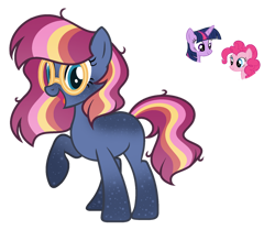 Size: 1024x858 | Tagged: safe, artist:sapphiretwinkle, imported from derpibooru, pinkie pie, twilight sparkle, oc, alicorn, earth pony, female, glasses, magical lesbian spawn, mare, offspring, parent:pinkie pie, parent:twilight sparkle, parents:twinkie, simple background, transparent background, twilight sparkle (alicorn)