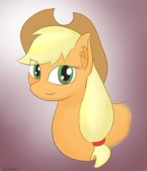 Size: 1438x1674 | Tagged: safe, artist:chocodamai, imported from derpibooru, applejack, earth pony, pony, digital art, female, smiling, solo