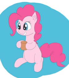 Size: 1111x1244 | Tagged: safe, artist:chocodamai, imported from derpibooru, pinkie pie, pony, digital art, female, glass, smiling, solo