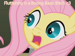 Size: 640x480 | Tagged: safe, edit, edited screencap, imported from derpibooru, screencap, fluttershy, pegasus, pony, the return of harmony, alliteration, boring, female, it's okay op you tried, mare, op is a duck, op is trying to be edgy, op is trying to start shit, op is trying too hard, solo, vulgar