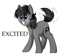 Size: 1280x1098 | Tagged: safe, artist:madkadd, imported from derpibooru, oc, oc only, earth pony, pony, blushing, earth pony oc, excited, grin, male, simple background, smiling, solo, stallion, starry eyes, tail wag, transparent background, wingding eyes