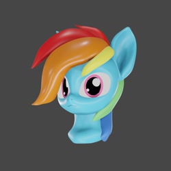 Size: 1080x1080 | Tagged: safe, artist:chocodamai, imported from derpibooru, rainbow dash, pony, 3d, 3d model, face, female, solo