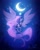 Size: 1080x1350 | Tagged: safe, artist:miss_glowwormis, imported from derpibooru, princess luna, alicorn, merpony, seapony (g4), blue mane, bubble, clothes, crescent moon, curved horn, digital art, ethereal mane, female, fish tail, flowing mane, flowing tail, horn, lidded eyes, mare, moon, moonlight, night, ocean, seaponified, seapony luna, seaweed, see-through, signature, sirenified, smiling, solo, species swap, spread wings, starry mane, stars, swimming, tail, underwater, water, wings