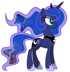 Size: 2075x2115 | Tagged: safe, artist:whiteplumage233, imported from derpibooru, princess luna, alicorn, pony, ethereal mane, female, galaxy mane, mare, simple background, solo, transparent background