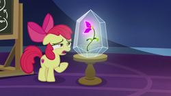 Size: 1920x1080 | Tagged: safe, imported from derpibooru, screencap, apple bloom, pony, growing up is hard to do, female, flower, solo, wishing flower