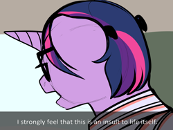 Size: 2800x2100 | Tagged: safe, anonymous artist, imported from derpibooru, twilight sparkle, /mlp/, caption, dialogue, drawthread, hayao miyazaki, meme, ponified meme