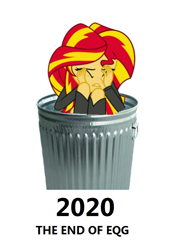 Size: 616x862 | Tagged: safe, imported from derpibooru, sunset shimmer, equestria girls, abuse, downvote bait, go to sleep adagio dazzle, op can't let go, op is a duck, op is trying to start shit, sad, shimmerbuse, the end of equestria girls, trash can