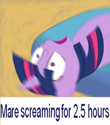 Size: 500x565 | Tagged: safe, anonymous artist, imported from derpibooru, twilight sparkle, pony, /mlp/, caption, drawthread, female, meme, ponified meme, screaming, solo