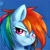 Size: 1024x1024 | Tagged: safe, artist:thisponydoesnotexist, imported from derpibooru, rainbow dash, pony, ai content, ai generated, bust, generator:thisponydoesnotexist, looking at you, neural network, not rainbow dash, portrait, solo