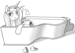 Size: 1079x765 | Tagged: safe, artist:wild-thunder06, imported from derpibooru, princess luna, bath, female