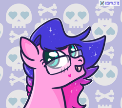 Size: 1280x1136 | Tagged: safe, artist:redpalette, imported from derpibooru, oc, earth pony, bust, cute, earth pony oc, glasses, portrait, smiling