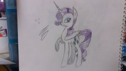 Size: 2064x1161 | Tagged: safe, artist:kimzzong19, imported from derpibooru, rarity, pony, 2010s, 2016, colored pencil drawing, female, girly, solo, traditional art