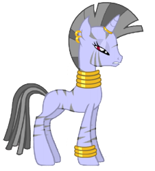 Size: 432x477 | Tagged: safe, imported from derpibooru, oc, oc only, oc:kalimba mavembe, pony, zebra, zebracorn, fanfic:it's complicated, fabulous pony maker, fanfic art, female, jewelry, simple background, solo, transparent background