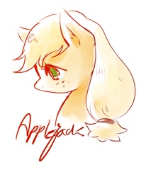 Size: 406x492 | Tagged: safe, artist:rangwadis_949, imported from derpibooru, applejack, earth pony, pony, 2010s, 2017, cute, female, freckles, simple background, solo, white background