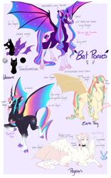 Size: 2000x3200 | Tagged: safe, artist:arexstar, imported from derpibooru, oc, oc only, alicorn, bat pony, bat pony alicorn, pony, bat wings, chest fluff, female, horn, mare, prone, wings