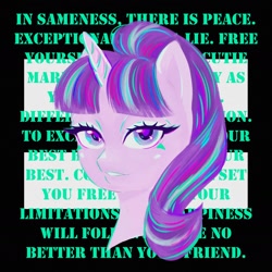 Size: 1748x1748 | Tagged: safe, artist:laufentelle, imported from derpibooru, starlight glimmer, pony, unicorn, communism, egalitarianism, equal cutie mark, female, mare, propaganda, s5 starlight, solo, stalin glimmer