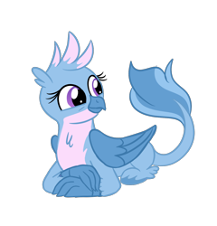 Size: 1280x1335 | Tagged: safe, artist:rubyg242, imported from derpibooru, oc, oc only, oc:river, hippogriff, hippogriffon, hybrid, female, interspecies offspring, offspring, parent:gallus, parent:silverstream, parents:gallstream, prone, simple background, solo, transparent background