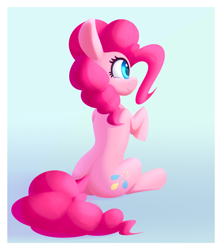 Size: 1920x2160 | Tagged: safe, artist:silshadnic, imported from derpibooru, pinkie pie, earth pony, pony, blue background, cute, diapinkes, female, mare, simple background, sitting, solo