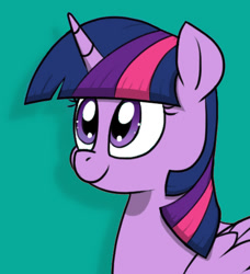 Size: 457x501 | Tagged: safe, artist:strebiskunk, edit, imported from derpibooru, twilight sparkle, alicorn, pony, cute, cyan background, female, solo, twiabetes, twilight sparkle (alicorn)