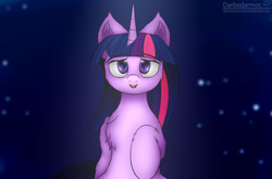 Size: 2096x1380 | Tagged: safe, alternate version, artist:darbedarmoc, imported from derpibooru, twilight sparkle, alicorn, pony, cave, cave of harmony, chest fluff, ear fluff, female, fluffy, moonlight, solo, sparkles, twilight sparkle (alicorn)