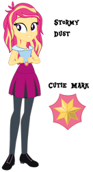 Size: 1920x3521 | Tagged: safe, artist:lhenao, imported from derpibooru, oc, oc only, oc:stormy dust, human, equestria girls, cutie mark, magical lesbian spawn, next generation, offspring, parent:sunset shimmer, parent:twilight sparkle, parents:sunsetsparkle, simple background, solo, transparent background