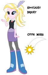 Size: 1920x3006 | Tagged: safe, artist:lhenao, imported from derpibooru, oc, oc:spotlight bright, equestria girls, cutie mark, magical lesbian spawn, next generation, offspring, parent:sunset shimmer, parent:trixie, parents:suntrix, simple background, transparent background