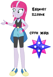 Size: 1920x2766 | Tagged: safe, artist:lhenao, imported from derpibooru, oc, oc only, oc:harmony illusion, equestria girls, cutie mark, magical lesbian spawn, offspring, parent:trixie, parent:twilight sparkle, parents:twixie, simple background, solo, transparent background