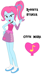 Size: 1920x3306 | Tagged: safe, artist:lhenao, imported from derpibooru, oc, oc only, oc:rosseta stanza, equestria girls, cutie mark, magical lesbian spawn, next generation, offspring, parent:pinkie pie, parent:sonata dusk, parents:pinata, simple background, solo, transparent background