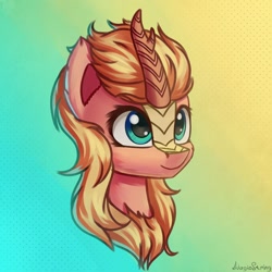 Size: 1024x1024 | Tagged: safe, artist:adagiostring, imported from derpibooru, oc, oc only, kirin, bust, cute, my little pony