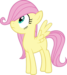 Size: 3000x3376 | Tagged: safe, artist:slb94, imported from derpibooru, fluttershy, pegasus, pony, sonic rainboom (episode), blank flank, female, filly, filly fluttershy, simple background, solo, transparent background, vector, younger