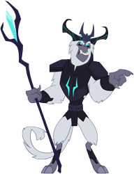 Size: 8112x10540 | Tagged: safe, artist:andoanimalia, imported from derpibooru, storm king, yeti, my little pony: the movie, angry, antagonist, armor, beast, claws, crown, fangs, feet, horns, jewelry, pointing, regalia, simple background, staff, staff of sacanas, storm king's emblem, transparent background, updated, vector