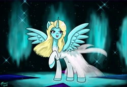 Size: 12500x8587 | Tagged: safe, artist:brekrofmadness, imported from derpibooru, alicorn, pony, absurd resolution, clothes, dress, elsa, female, frozen (movie), let it go, ponified, solo