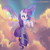 Size: 4000x4000 | Tagged: safe, artist:xjenn9, imported from derpibooru, rarity, pony, unicorn, sonic rainboom (episode), absurd resolution, butterfly wings, cheek fluff, cloud, cute, ear fluff, eyeshadow, female, floating, glimmer wings, leg fluff, makeup, mare, raribetes, smiling, solo, starry eyes, tail between legs, wingding eyes, wings