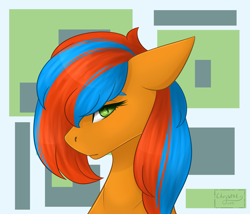 Size: 2067x1772 | Tagged: safe, artist:chrystal_company, imported from derpibooru, oc, oc only, oc:kaspar, pony, abstract background, bust, commission, solo, ych result