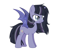 Size: 1776x1521 | Tagged: safe, artist:alphajunko, imported from derpibooru, oc, oc only, oc:moonlight nova, alicorn, bat pony, bat pony alicorn, pony, icey-verse, alicorn oc, alternate hairstyle, bat ponified, bat wings, commission, female, horn, magical lesbian spawn, mare, missing cutie mark, multicolored hair, offspring, parent:mean twilight sparkle, parent:oc:moonshine twinkle, parents:canon x oc, parents:meanshine, race swap, simple background, solo, transparent background, wings