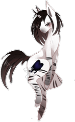 Size: 526x862 | Tagged: safe, artist:shiroikitten, imported from derpibooru, oc, oc only, oc:daymond, hybrid, pony, zony, simple background, solo, transparent background