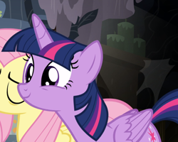 Size: 1172x936 | Tagged: safe, imported from derpibooru, screencap, fluttershy, twilight sparkle, alicorn, a health of information, cropped, cute, female, solo focus, twiabetes, twilight sparkle (alicorn)