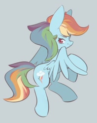 Size: 750x950 | Tagged: safe, artist:mikey_pony, imported from derpibooru, rainbow dash, pegasus, pony, female, gray background, mare, profile, simple background, solo