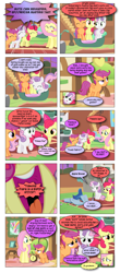 Size: 868x1966 | Tagged: safe, artist:dziadek1990, edit, edited screencap, imported from derpibooru, screencap, apple bloom, fluttershy, scootaloo, sweetie belle, comic:lingua blanca, season 1, stare master, censored vulgarity, comic, conversation, cutie mark crusaders, dialogue, dumb fabric, euphemism, fluttershy's cottage, mawshot, open mouth, scootaloo is not a chicken, screencap comic, slice of life, spoonerism, text