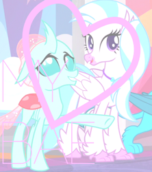 Size: 508x572 | Tagged: safe, edit, edited screencap, editor:yourockedcp, imported from derpibooru, screencap, gallus, ocellus, silverstream, cute, diaocelles, diastreamies, female, lesbian, ocellustream, shipping, text