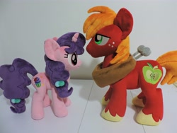 Size: 4608x3456 | Tagged: safe, artist:little-broy-peep, imported from derpibooru, big macintosh, sugar belle, earth pony, pony, unicorn, cute, female, high res, irl, macabetes, male, mare, photo, plushie, shipping, stallion, straight, sugarbetes, sugarmac