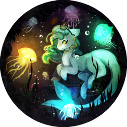 Size: 400x400 | Tagged: safe, artist:shiroikitten, imported from derpibooru, oc, oc only, jellyfish, original species, shark, shark pony, female, solo