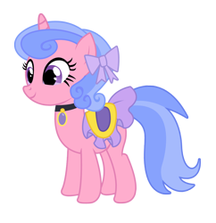 Size: 1612x1667 | Tagged: safe, artist:third uncle, artist:three uncle, imported from derpibooru, royal ribbon, pony, unicorn, background pony, bow, cute, female, hair bow, jewelry, mare, saddle, simple background, solo, tack, transparent background